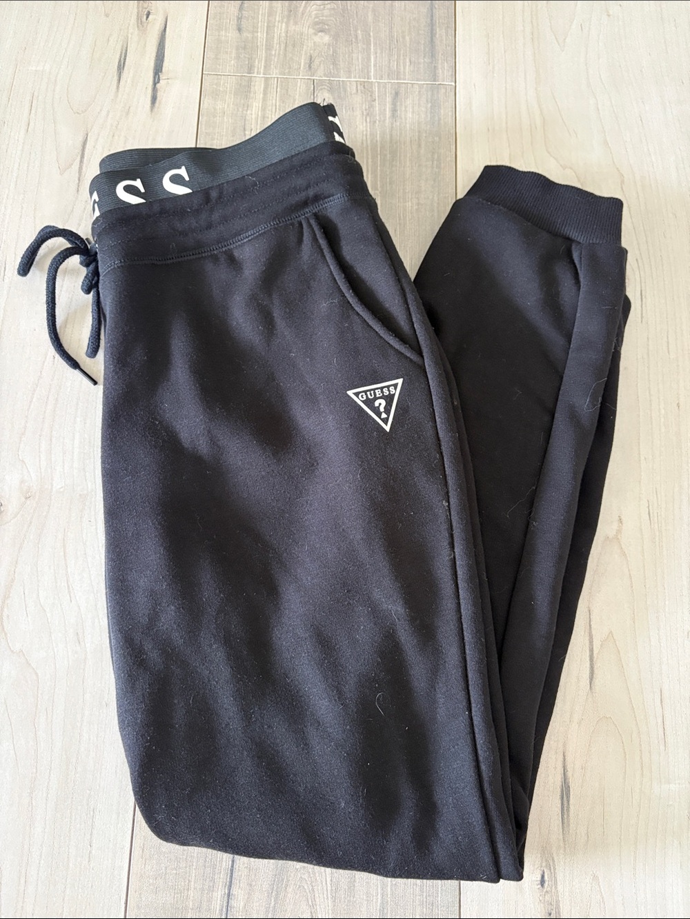 GUESS Black Logo Sweat Thermal Joggers size S
